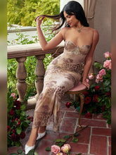 Spaghetti Strap Sleeveless Lace-up Split Club Party Tank Floral Dress